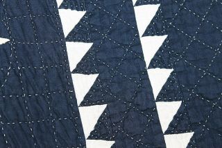 Judi Boisson Patriotic Stars Quilt Navy w White Stars Double Sawtooth pre owned 8