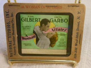 8 Wonderful Silent Movie Promo Magic Lantern Slides,  Pickford,  Garbo,  Gilbert