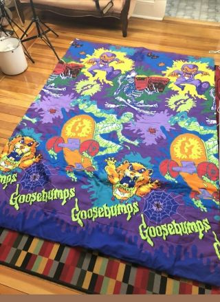 Rare Vintage 1990s Goosebumps Twin Comforter Blanket Bedding 87” X 63”