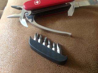 Wenger Swiss Army Knife & multi tool kit with case to put on belt - bits,  pliers 8