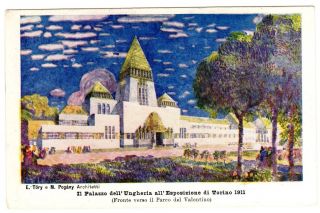 Postcard Italian 1911 Torino Expo Hungarian Architecture