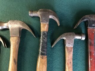 Vintage Small Claw Hammers 7 Old Tools Stanley Plumb Lakeside Cruso Hartwell 5