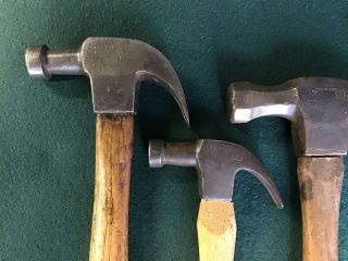 Vintage Small Claw Hammers 7 Old Tools Stanley Plumb Lakeside Cruso Hartwell 6