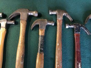 Vintage Small Claw Hammers 7 Old Tools Stanley Plumb Lakeside Cruso Hartwell 8