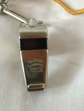 Vintage The Acme Thunderer Made In England Police Whistle W/ Cork Ball