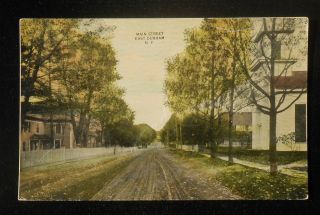 1943 1900s Main Street No Traffic East Durham Ny Greene Co Postcard York