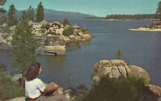 Big Bear Lake San Bernardino Mountains Vintage Union Oil Company Postcard