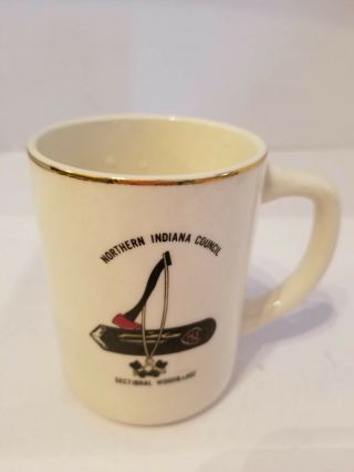 Boy Scout Mug Vintage Bsa Northern Indiana Council Sectional Wood Badge