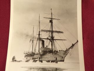 Ship Ice Bound In The Arctic W/ Sled Dog Team Real Photo Postcard Rppc