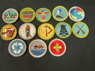 Boy Scout Merit Badges 13 Plastic Back Merit Badges C16 1