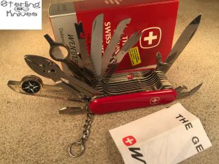 3 - 1/4 " Closed Wenger Delemont Switzerland 15 Blade/tool Folding Swiss Army Knife
