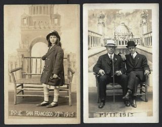 Pair,  Personal Souvenir Rppc Images,  Visit To 1915 Panama - Pacific Expo 0701 - 25