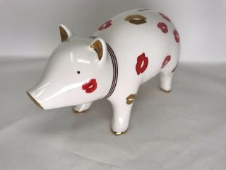 Rare Henri Bendel Piggy Bank With Kisses