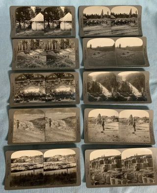 Complete Set Stereo - Travel Co Yellowstone 1912 100 Sterograph Cards Box 10