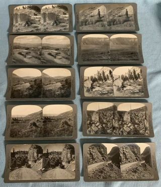 Complete Set Stereo - Travel Co Yellowstone 1912 100 Sterograph Cards Box 11