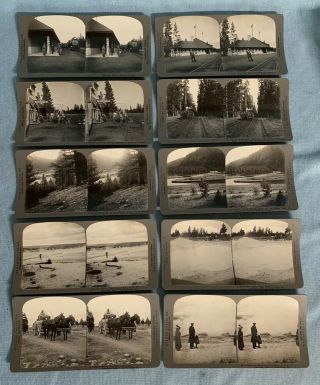 Complete Set Stereo - Travel Co Yellowstone 1912 100 Sterograph Cards Box 3