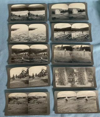 Complete Set Stereo - Travel Co Yellowstone 1912 100 Sterograph Cards Box 4