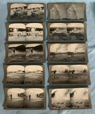 Complete Set Stereo - Travel Co Yellowstone 1912 100 Sterograph Cards Box 5