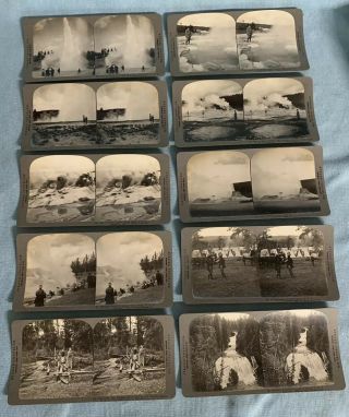 Complete Set Stereo - Travel Co Yellowstone 1912 100 Sterograph Cards Box 6