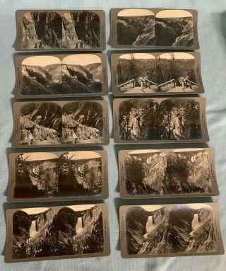 Complete Set Stereo - Travel Co Yellowstone 1912 100 Sterograph Cards Box 7