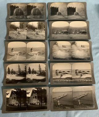 Complete Set Stereo - Travel Co Yellowstone 1912 100 Sterograph Cards Box 8