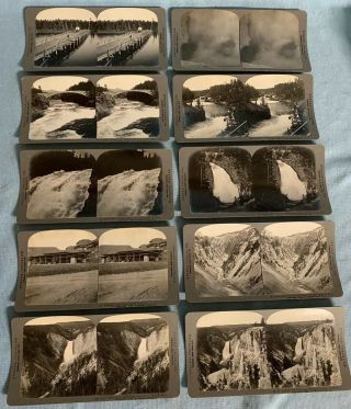Complete Set Stereo - Travel Co Yellowstone 1912 100 Sterograph Cards Box 9