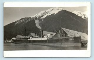 Excursion Inlet,  Ak - Scarce 1913 View Of Cannery Steamship Windber & Tug - Rppc