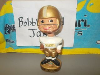 Vintage 1968 Gold Base Orleans Saints Boy Bobblehead Nodder 1960 