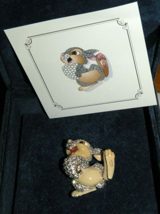 Disney Swarovski Crystal & Enamel Thumper Limited Edition Pin In Orig Box 720