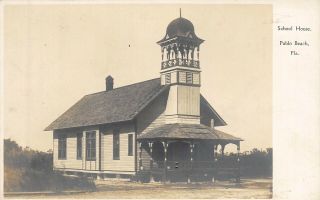 Fl 1900’s Rare Real Photo Florida School House At Pablo Beach Jacksonville,  Fla