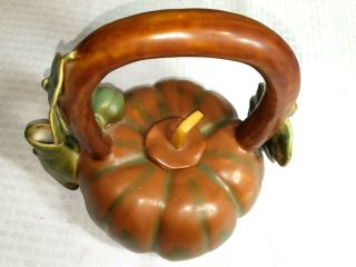 Ceramic Pumpkin Tea Pot w Lid 10 