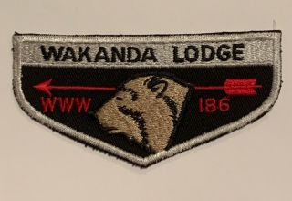 Order Of The Arrow Wakanda Lodge 186 F1 Rare First Flap
