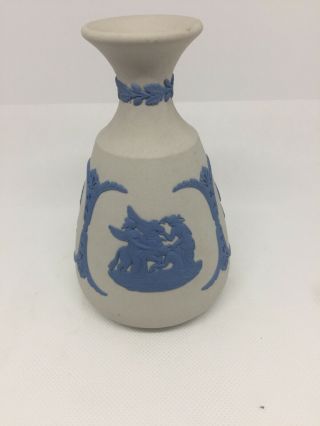 Wedgwood Jasperware Blue On White Vase.