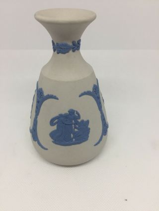Wedgwood Jasperware Blue On White Vase. 2
