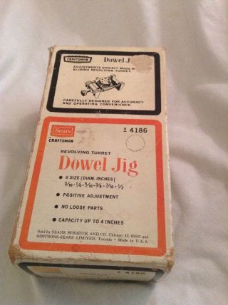 Dowel Jig 418 Vintage Craftsman Revolving Turret Dowel Jig 4186 W/ Box