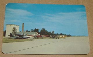 C1955 Thunder Bay Flying Service County Airport Alpena Michigan Postcard Mi