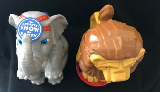 2 Old Ringling Brothers Circus The Greatest Show on Earth Flip Cup Lion Elephant 5
