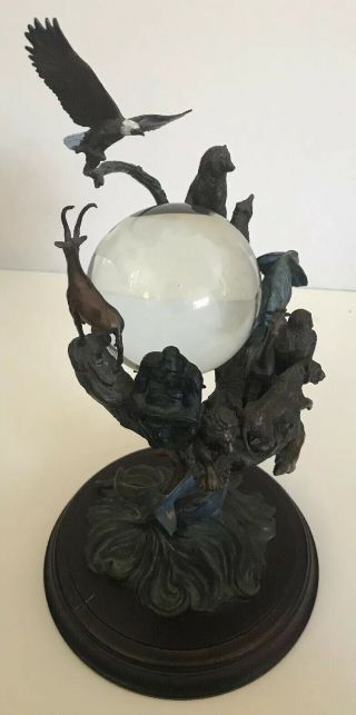 Franklin Guardians Of The World Crystal Ball Steven Lord Bronze Statue
