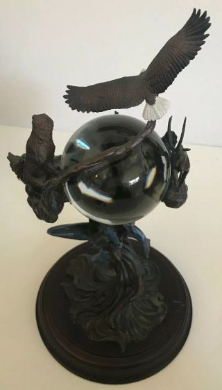 Franklin Guardians Of The World Crystal Ball Steven Lord Bronze Statue 4