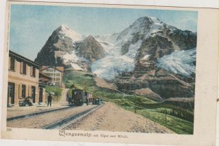 T) Postcard Wengernalp Switzerland Uncirculated Railway Station