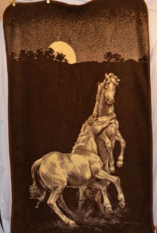 San Marcos Wild Horses Twin Size Blanket 48 By 80in Bedding Plush Throw