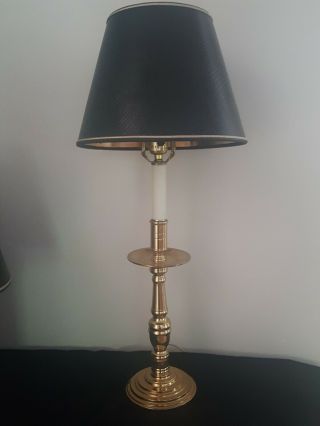 Brass Colonial Williamsburg Candlestick Piano Desk Lamp 22.  5 " Tall