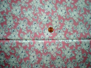Floral On Pink Full Vtg Feedsack Quilt Sewing Doll Clothes Craft Cotton Fabric