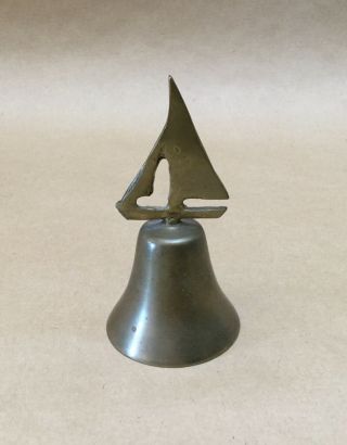 Vintage Collectible Metal Butler Bell Sail Boat Decorative Bell