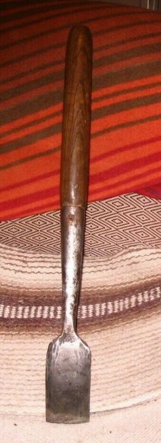 antique log spud bark remover wood handle 20 
