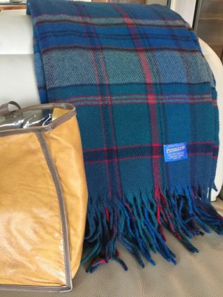 Vtg Pendleton Robe In A Bag Wool Stadium Motor Blanket 52 X 70