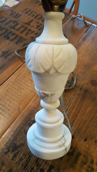 Vintage Art Deco Neoclassical Alabaster Carved Italian Marble Table Lamp 5
