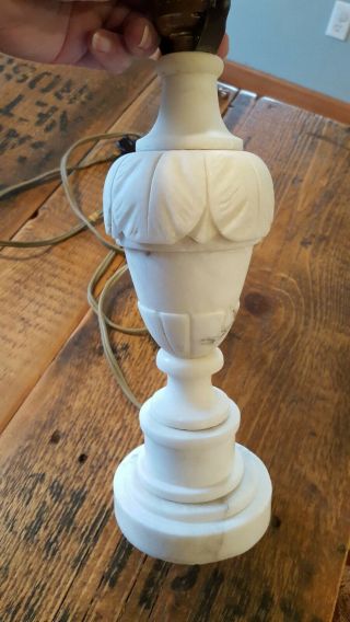 Vintage Art Deco Neoclassical Alabaster Carved Italian Marble Table Lamp 6