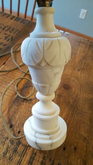 Vintage Art Deco Neoclassical Alabaster Carved Italian Marble Table Lamp 8