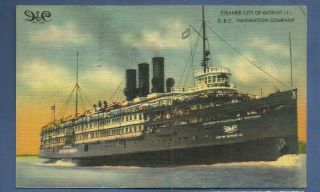 Steamer City Of Detroit Iii/ D & C Navigation Co/ Passenger/freight/postcard